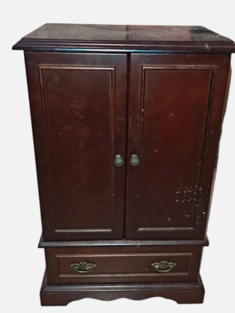 Vintage 2001 Bombay Company Mahogany Wood Jewelry Highboy Armoire Chest Box